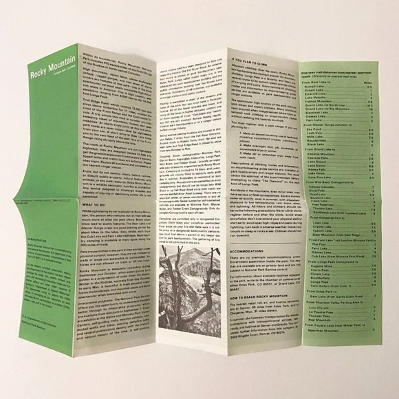 Vintage 1969 Rocky Mountain  National Park Colorado Map Travel Guide Brochure - Picture 9 of 12